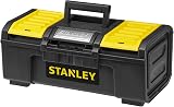 Stanley 16 Inch One-Touch Tool Box with Removable Tray Durable Storage