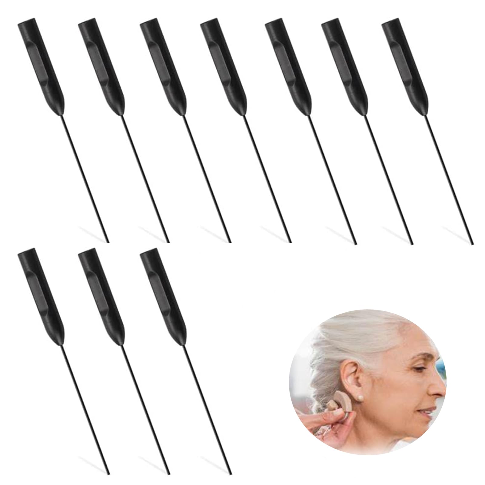 10 PCS Hearing Aid Cleaning Kits, Multifunctional Hearing Aid Amplifier Earmold Sound Tubes Cleaning Long Wire, Reusable Universal Headphones Vent Cleaner for Earpiece Earmold Remove Impurities