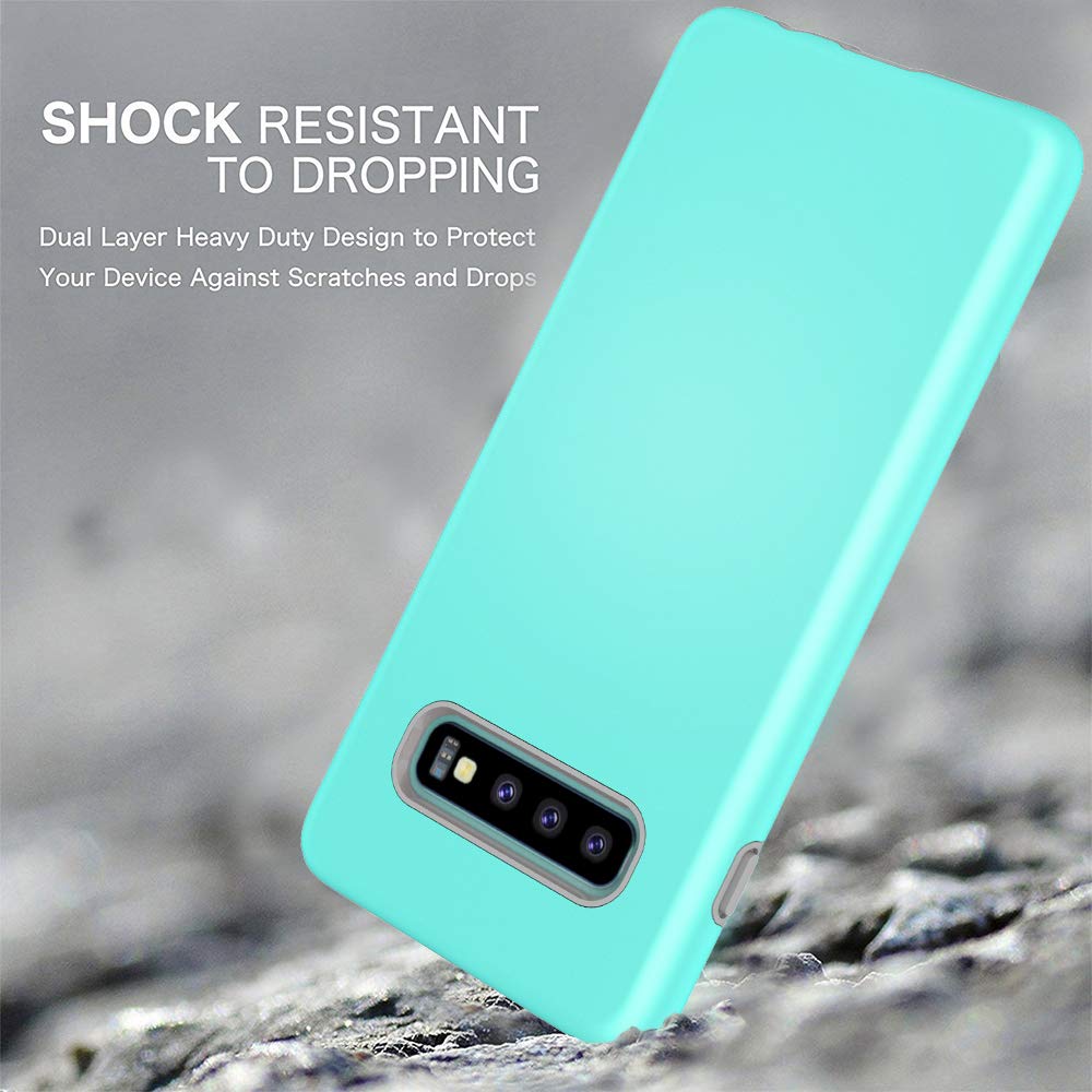 Galaxy S10 Plus Case, Androgate [Pearl Series] Hybrid Matte Protective Back Cover Bumper Case for Samsung Galaxy S10 Plus, Mint Green