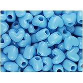 BeadTin Baby Blue Opaque 12mm Heart Pony Beads (250pcs)