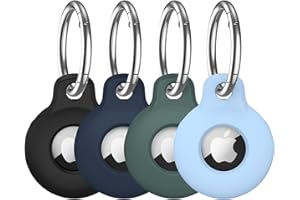 VAGAWEI Holder Keychain Compatible with Apple, 4 Pack Case GPS Item Finders Tracker, Multi-Color Protective Silicone Accessor