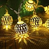 Globe String Lights,CMYK 13 ft 40 LED LED Fairy String Lights Battery Operated for Indoor,Party,Patio,Wedding,Bedroom,Christmas Tree,Warm White