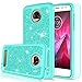 LeYi for Moto Z2 Force Case with Tempered Glass Screen Protector [2 Pack] for Girls Women, Glitter Bling Cute Design Dual Layer Protective Phone Case for Motorola Z2 Force Droid (2017) Mint