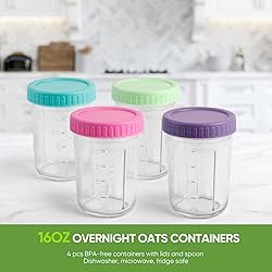 KITCHOP Overnight Oats Containers with Lids and