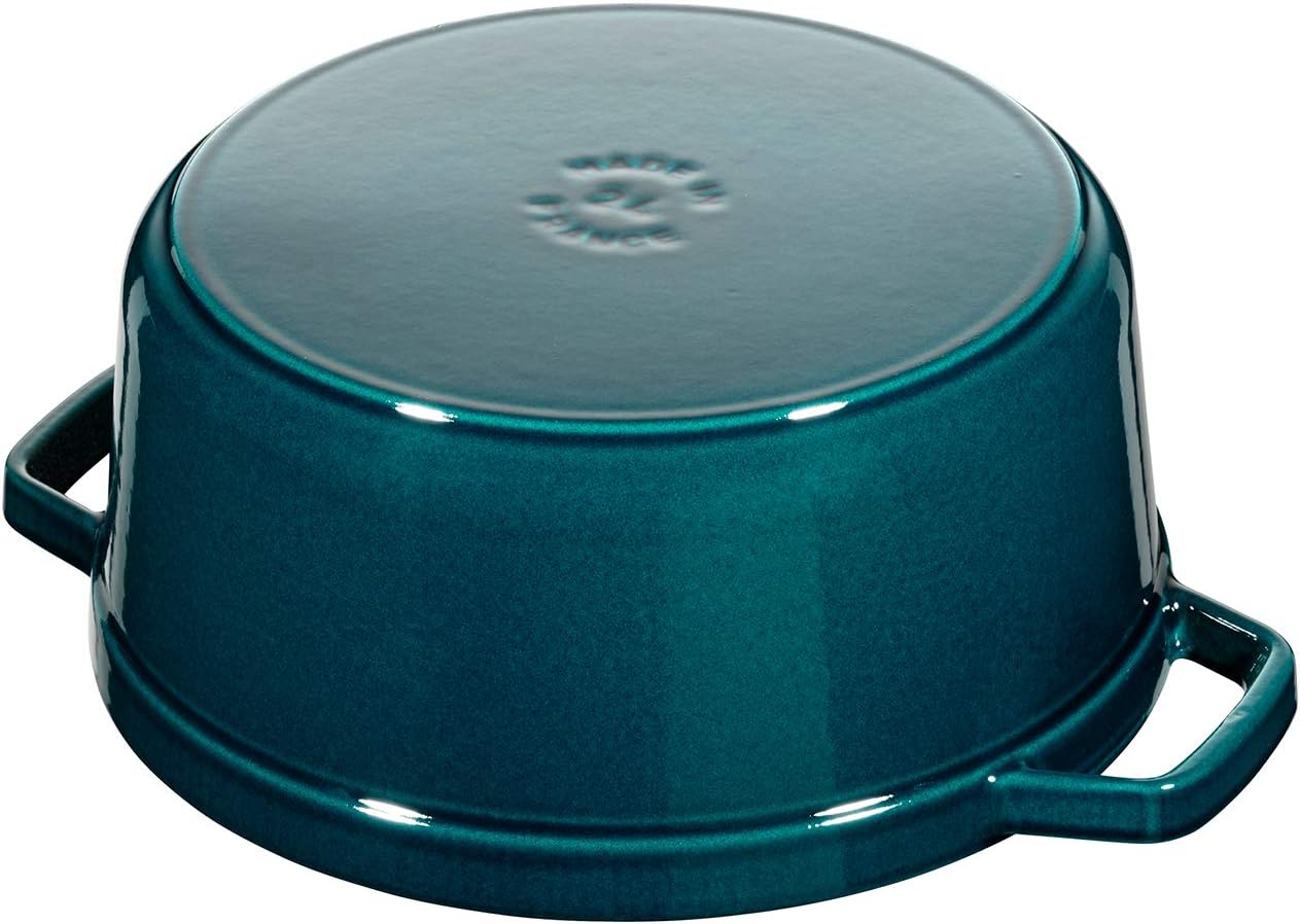 STAUB Cast Iron Roaster/Cocotte, Round, 24 cm, 3.8 L, La Mer - Image 4
