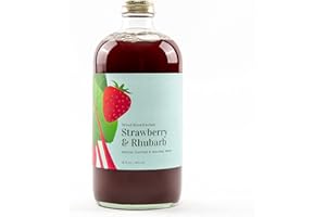 Wood Stove Kitchen - Strawberry & Rhubarb Mix | Cocktail & Mocktail Mixer - Natural Craft Syrup with Tasty Flavors - Concentrated & Alcohol Free - Aromatic, Honey, 16 oz.