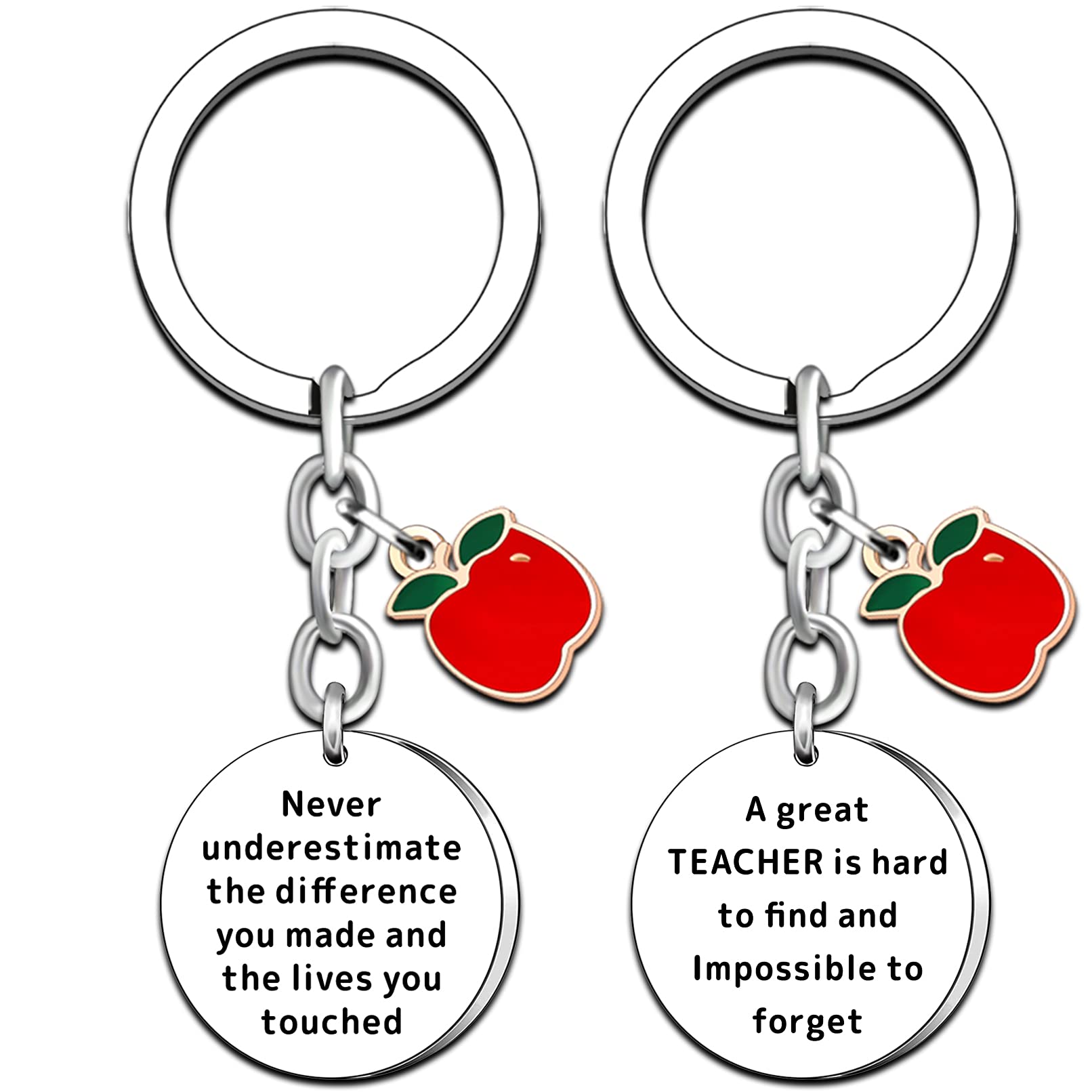 AMZQ Teacher Gifts Keyrings Thank You Teacher Gifts for Women(2 PCS)