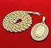Mens Gold Tone G Stardust Oval Virgin Guadalupe Pendant 4mm 24