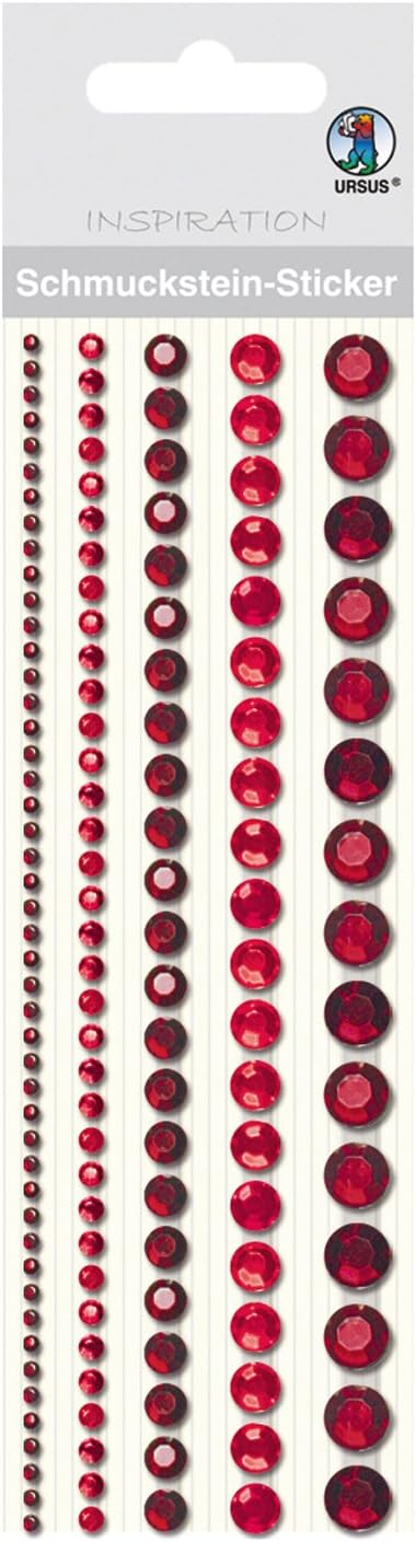 Ursus, gemstone sticker, borders, Red