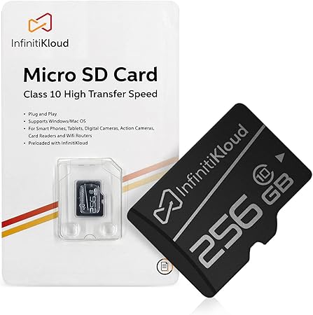 Amazon Com Infinitikloud Micro Sd Memory Cards 256gb Micro Sd Cards Micro Sdcard With Easy Switch Storage Card For Multi Devices Full Hd 100mb S Sd Mini Card Transfer Tough And Durable