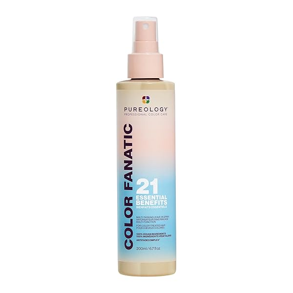 PUREOLOGY COLOR FANATIC LEAVE-IN CONDITIONER HAIR TREATMENT DETANGLER SPRAY | PROTECTS HAIR COLOR FROM FADING | HEAT PROTECTANT | VEGAN | 6.7 FL OZ