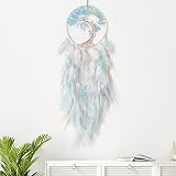 Donko Handmade White & Cyan Dream Catcher Tree of Life Wall Decor view 5