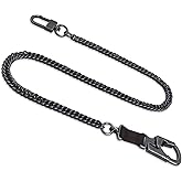 Ahiller 25" Long Wallet Chain for Men, Lightweight Stainless Steel Keychain with Alloy Double Lock Carabiner for Daily