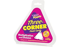 Trend Enterprises: Three-Corner Multiplication and Division Flash Cards, Interactive Self-Checking Cards, Exciting Way for Everyone to Learn, 48 Two-Sided Cards Included, Ages 8 and Up