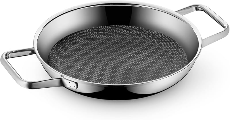 Profi Resist Brat-/ Servierpfanne 24 cm Induktion, Mehrschichtmaterial beschichtet, Wabenstruktur, Edelstahlgriff, backofenfest
