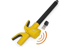 URBAN UR978Y Double Security Steering Wheel Lock with Hi-Tech Alarm, 120dB+LED, Smart Warning, A+ Sensitivity | Proven Theft 