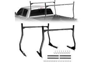 HOBUSKA Truck Ladder Racks, Extendable Steel Truck Ladder Rack fit Most Truck Bed Ranging from 46" to 71" Wide, 800Ibs Capacity for Kayak, Surfboard, Lumber, Ladder