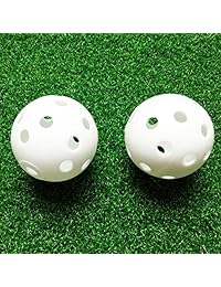 Juego de 50 pelotas de golf de plástico, hueco de flujo de aire de 5.0 in, pelotas de golf para rango de conducción, práctica de swing, uso en casa. (Blanco)