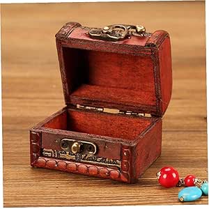 Retro Caja De Madera Hecha a Mano con La Caja del Mini Metal De Bloqueo