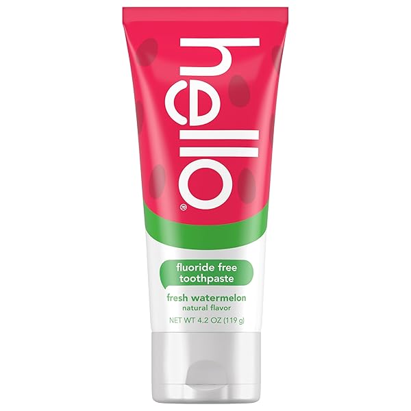 HELLO FRESH WATERMELON FLUORIDE FREE KIDS TOOTHPASTE, 4.2 OZ TUBE