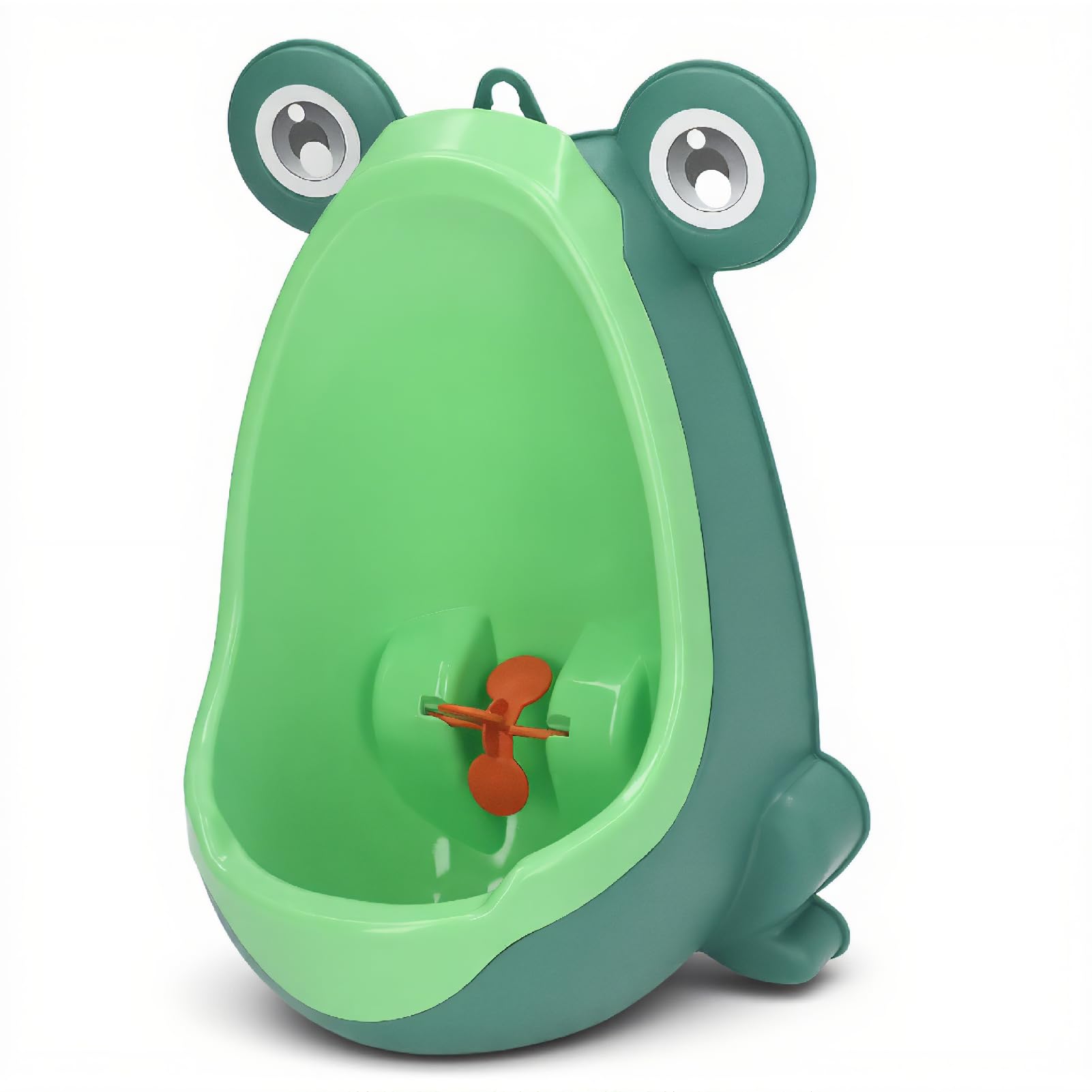Potty Training Urinal for Boys, Cute Frog Standing Wall Mounted Urinal with Aiming Target and Suction Cup, Bathroom Toilet Pee Trainer for Kids Toddlers Children Boy (Green)