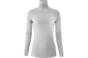 AUHEGN Women's Long Sleeve Lightweight Turtleneck Top Pullover Casual Active Layer Tops Shirts