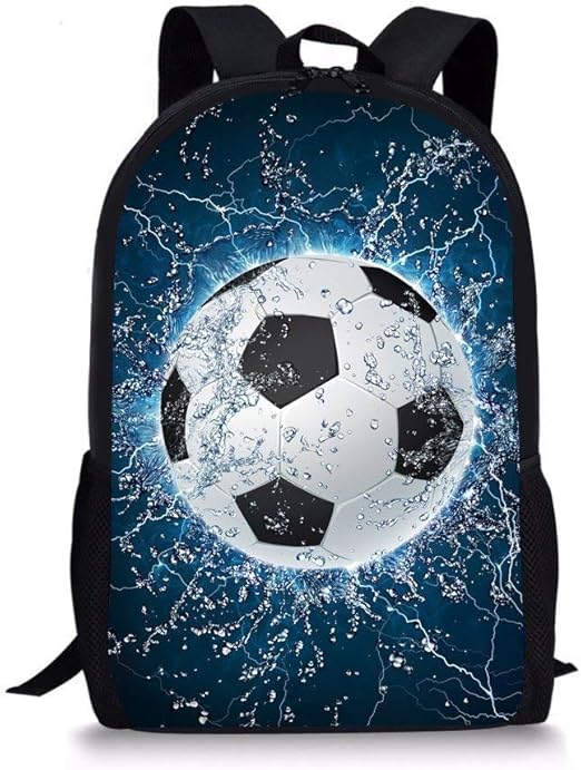 Fashion Soccer Backpack School Bag Pack for Teenager Boys Kids Bookbags