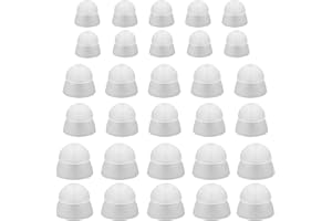 TKOCISA 30 Pcs Silicone Hearing Aid Domes Hearing Aid Ear Domes Hearing Aid Power Domes Ear Tips for Resound Sure Fit Style RIC RITE and Open Fit BTE Hearing Amplifier(White)