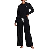 U.S. Polo Assn. Lounge Sets for Women, Tracksuit Sets for Women 2 Piece with Top and Wide Leg Sweatpants for Spring