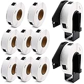 Label KINGDOM Compatible with Brother DK-1204 (0.66" x 2.1") Die-Cut Label for QL-800, Multipurpose/Return Address White Paper 400/Roll for QL-810W Printer (10-Roll + 2 Frame)