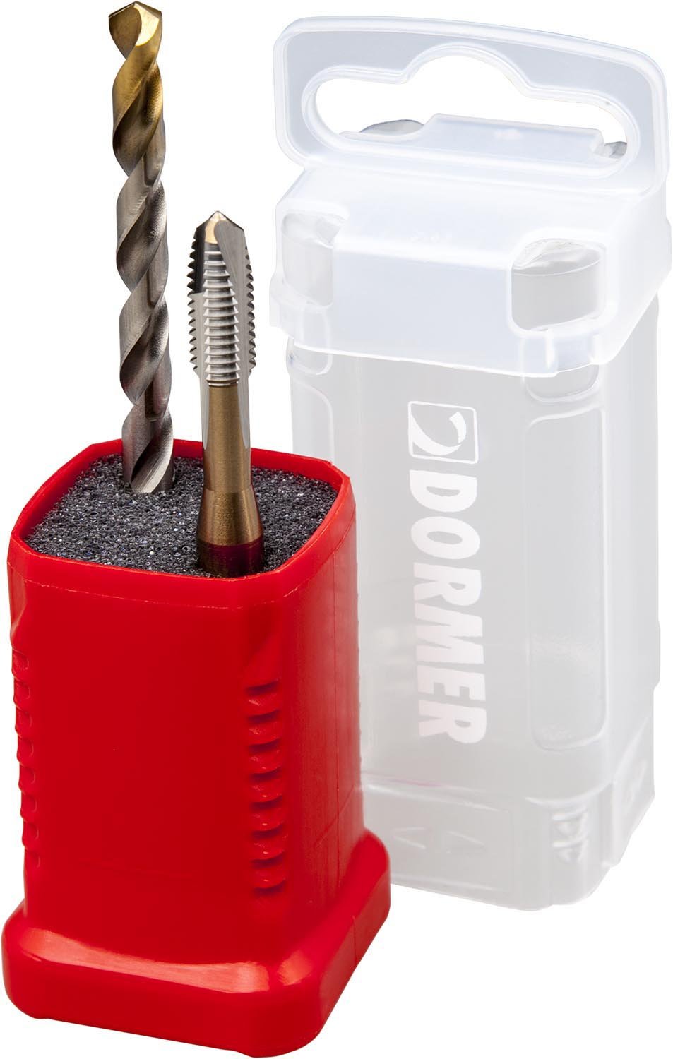 Dormer Set E002 Taps and A002 Drill bits with 118 Degree Tin Tipped Split Point, Tap Size M4