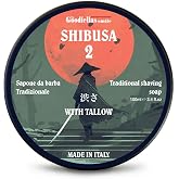 Goodfellas' Smile Shibusa 2 Tallow Shaving Soap, Made in Italy | Builds Dense, Cushioning Lather For Smooth Razor Glide; Scented With Almond, Peach, Ylang-Ylang And Soft Floral Notes