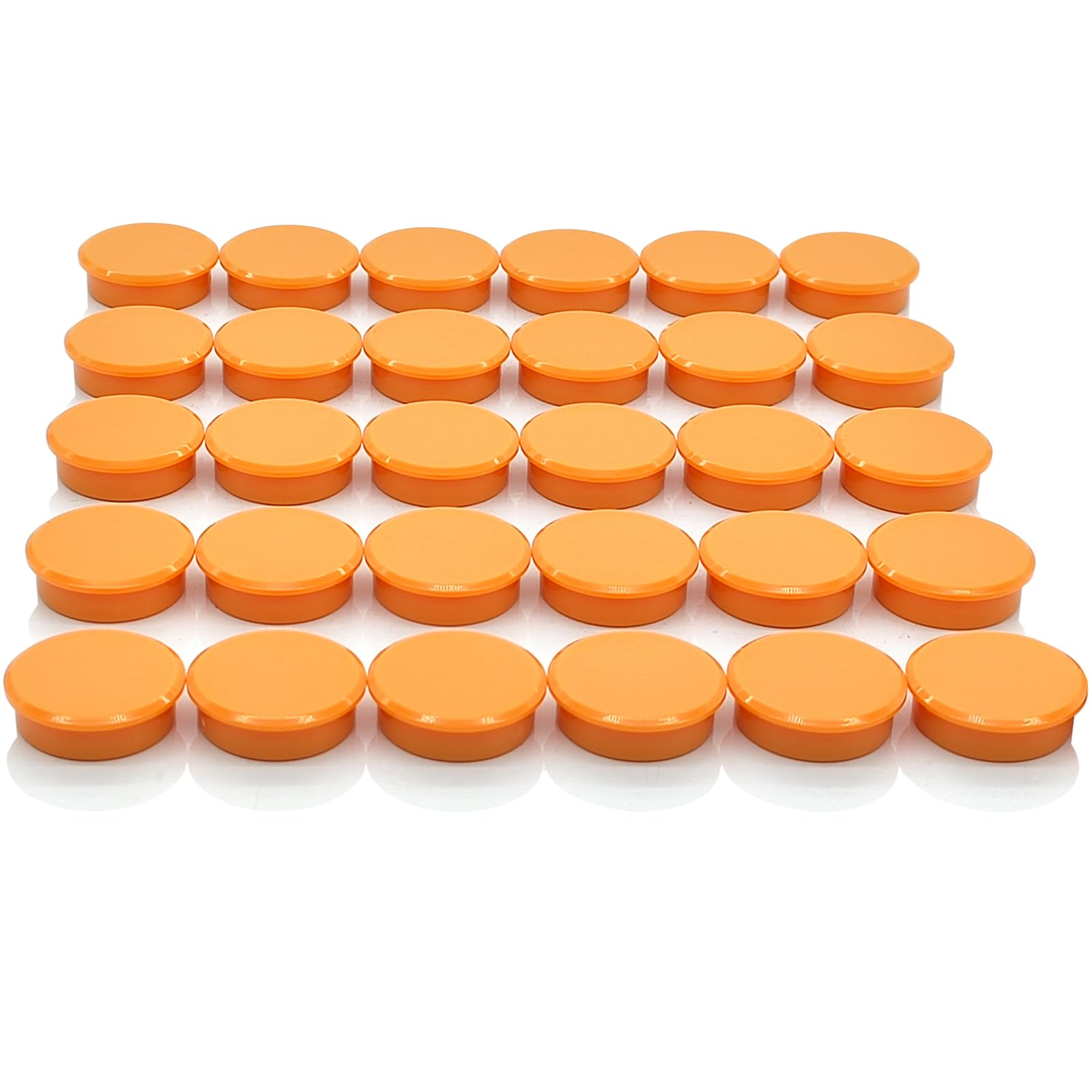 PYJLBX Small Round Fridge Magnets - 30 Pack Orange Strong Mini Round Craft Magnets for Whiteboards, Notice Boards, Office Organisation, School & Classroom Supplies, Cute Decorative Magnets for Adult
