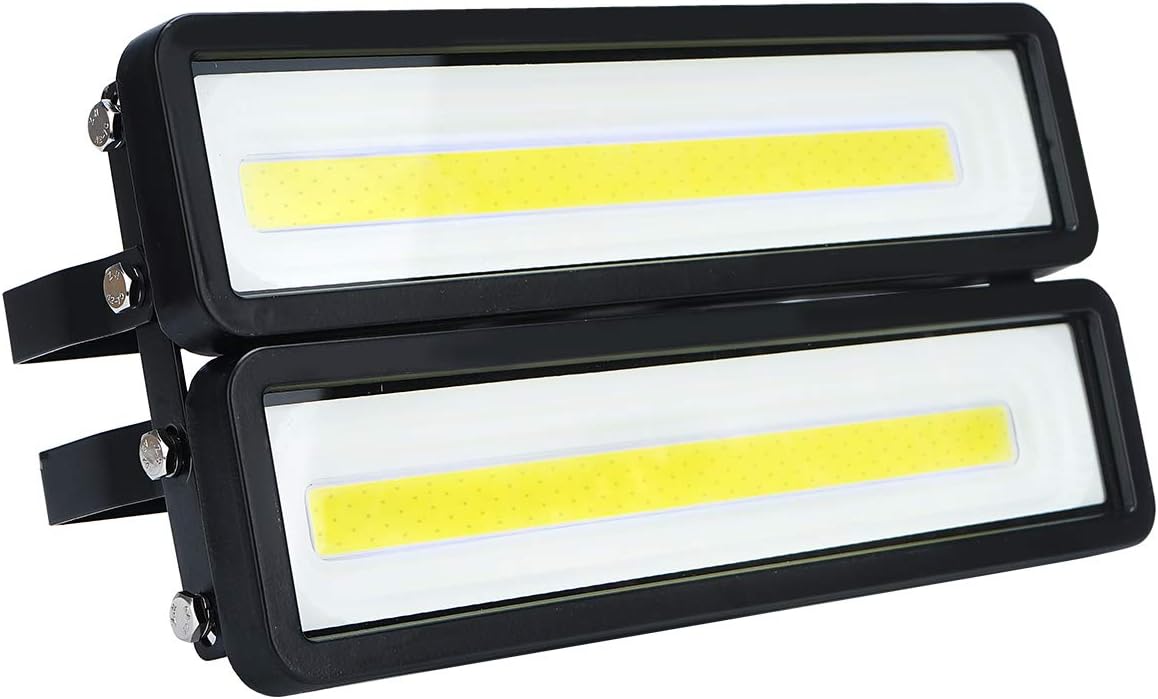 100W LED Flood Light IP65 Waterproof Security Lights Outdoor with 120°Beam Angle for Yard Garden Patio Playground Warehouse Street (Cold White) - - 