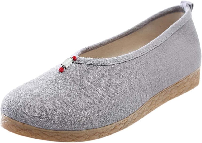 CUTUDE Women's National Wind Loafers Casual Chinese Style Flat Ladies Bottom Wild Cloth Shoes Fashion