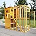 Sandinrayli Cat House Outdoor Run Wooden Cat Rabbit Home w/Outside Fun Run Small Animal Enclosure Cage