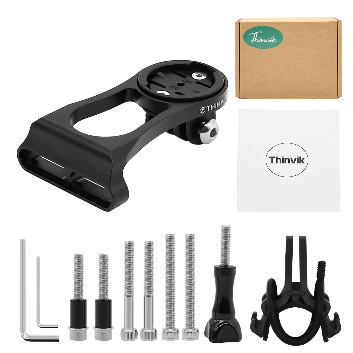 Thinvik Bike Computer Mount for Garmin Edge,Gopro Combo Mount,Compatible with All Garmin Series 1030 1000 830 820 810 530 520 510 500 25 20 GPS Computer - CNC Aluminum Alloy