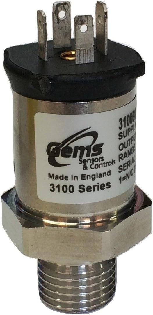 Gems Sensors 3100B0016G01B000 Compact OEM Pressure Transmitter, DIN43650C, 4-20 mA Output, 0 to 16 barg Range, G1/4" Process Connection