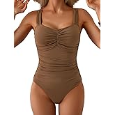 B2prity One Piece Swimsuit for Women Tummy Control Bathing Suit Ruched Slimming Swimwear