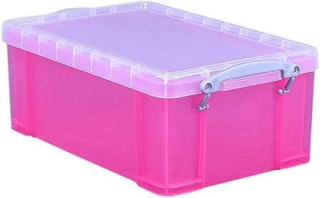 Caja de almacenaje 9 l Really Useful. Color: rosa brillante.: Amazon.es: Hogar