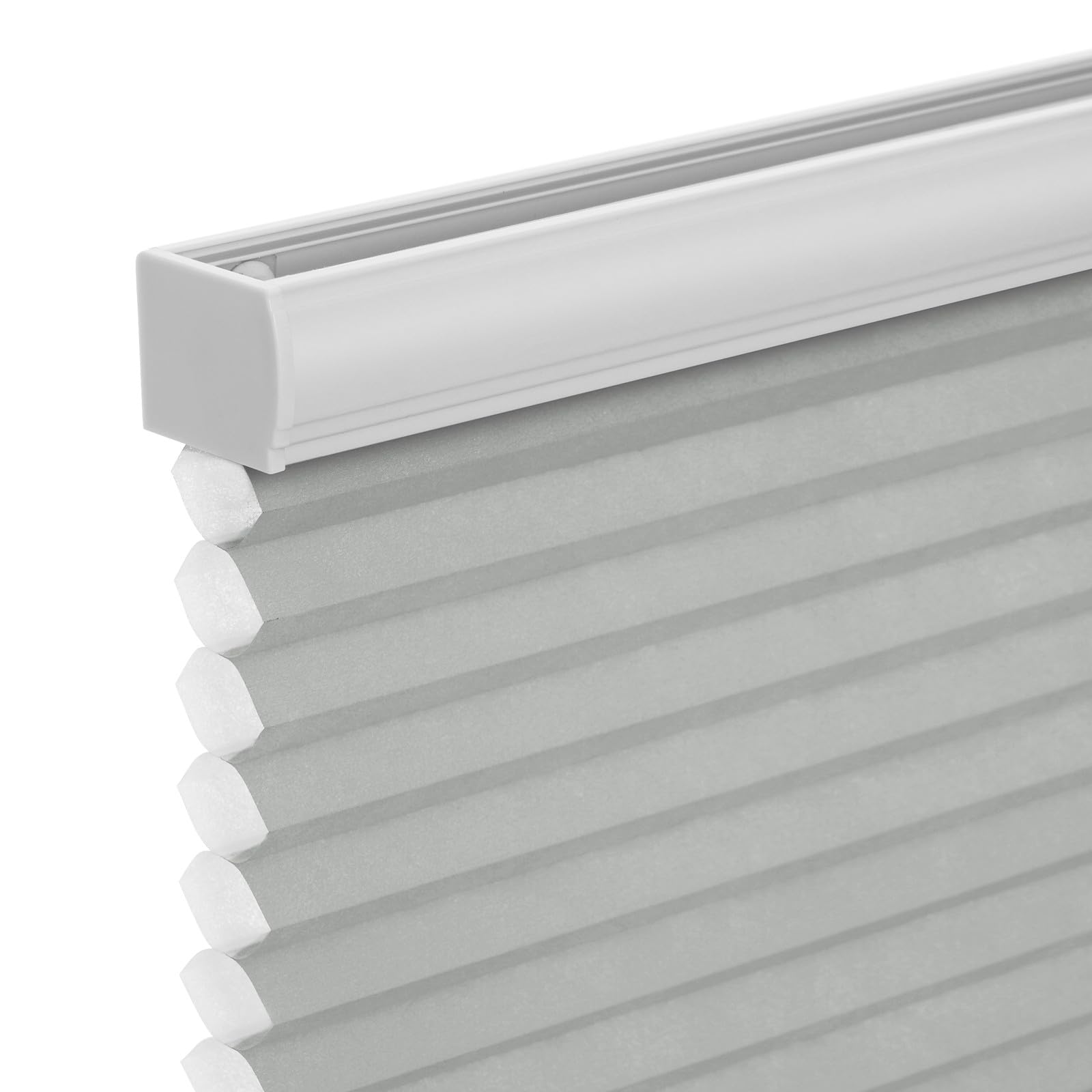 Changshade Cordless Cellular Shades, Light Filtering Honeycomb Shades for Windows, Pull Down Pleated Blinds, Easy to Install for Indoor Windows and French Doors,29" W x 64" H, Grey Image