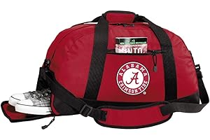 BROAD BAY University of Alabama Duffle Bags - Alabama Gym Bag w/SHOE POCKETS (Crimson Round Logo)
