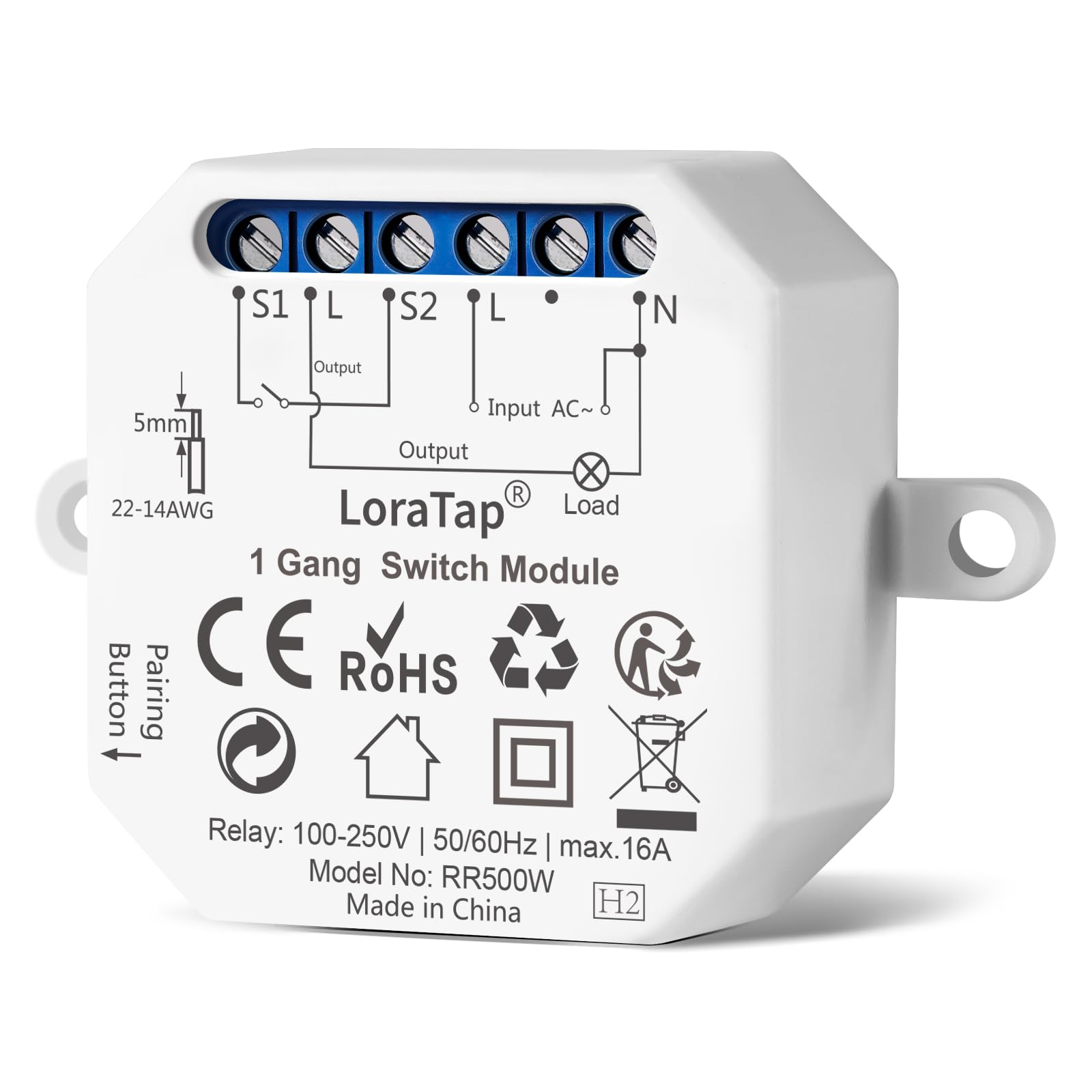 LoraTap WiFi Light Switch Relay 10A Wireless Remote Control Module Works with Original Switch, Smart Life App Control, Voice Control by Alexa and Google Home for Household Appliances and Lights