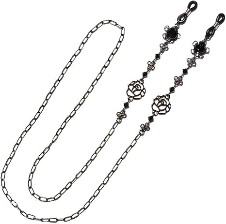 Amazon Co Jp 薔薇 バラ ばら ローズ グラスコード 眼鏡チェーン 黒 ブラック ゴシック ゴスロリ パンク ｖ系アクセサリー ハロウィン メンズ ヴィジュアル系 和ゴス コスプレ ホビー