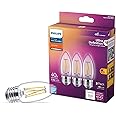 Philips LED B11 Ultra Definition Dimmable LED Light Bulbs - Flicker-Free 60w Light Bulbs with EyeComfort Technology - Soft White 2700K Lightbulb - 500 Lumen - E26 Base - 3 Pack