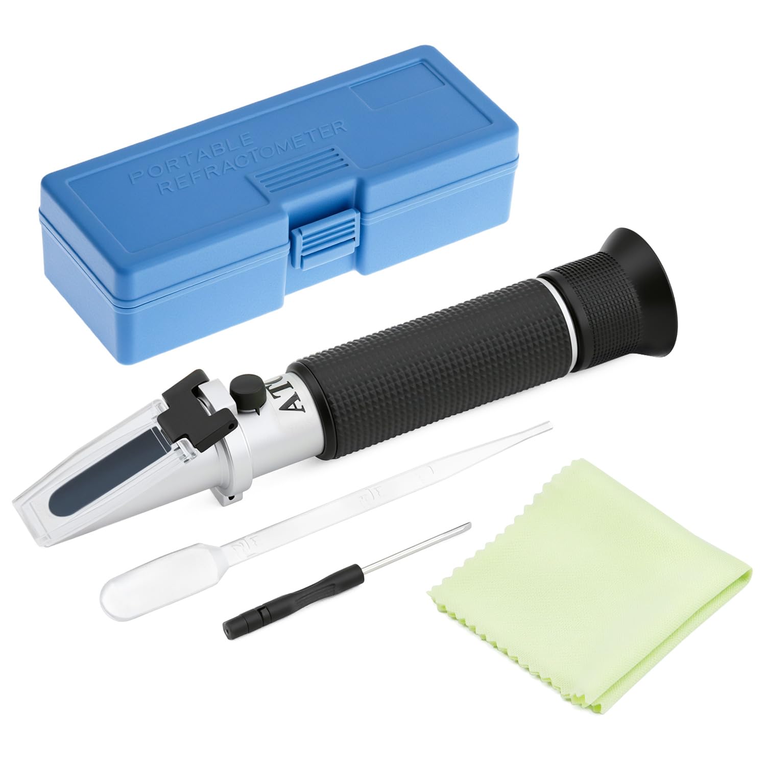 QWORK® Alcohol Refractometer 0-80% Volume Percent, Portable Refractometer Alcohol Meter, With Atc For Spirits And Ethanol