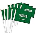 25 PCS Saudi Arabia Handheld Small Flag, Saudi Arabian Hand held Mini Decor Decoration Banner