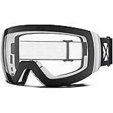 MAXJULI Ski Goggles Men Women,OTG Snow Goggles with Magnetic Interchangeable Anti-Fog HD Lens UV Protection M6