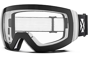 MAXJULI Ski Goggles Men Women,OTG Snow Goggles with Magnetic Interchangeable Anti-fog HD Lens UV Protection M6