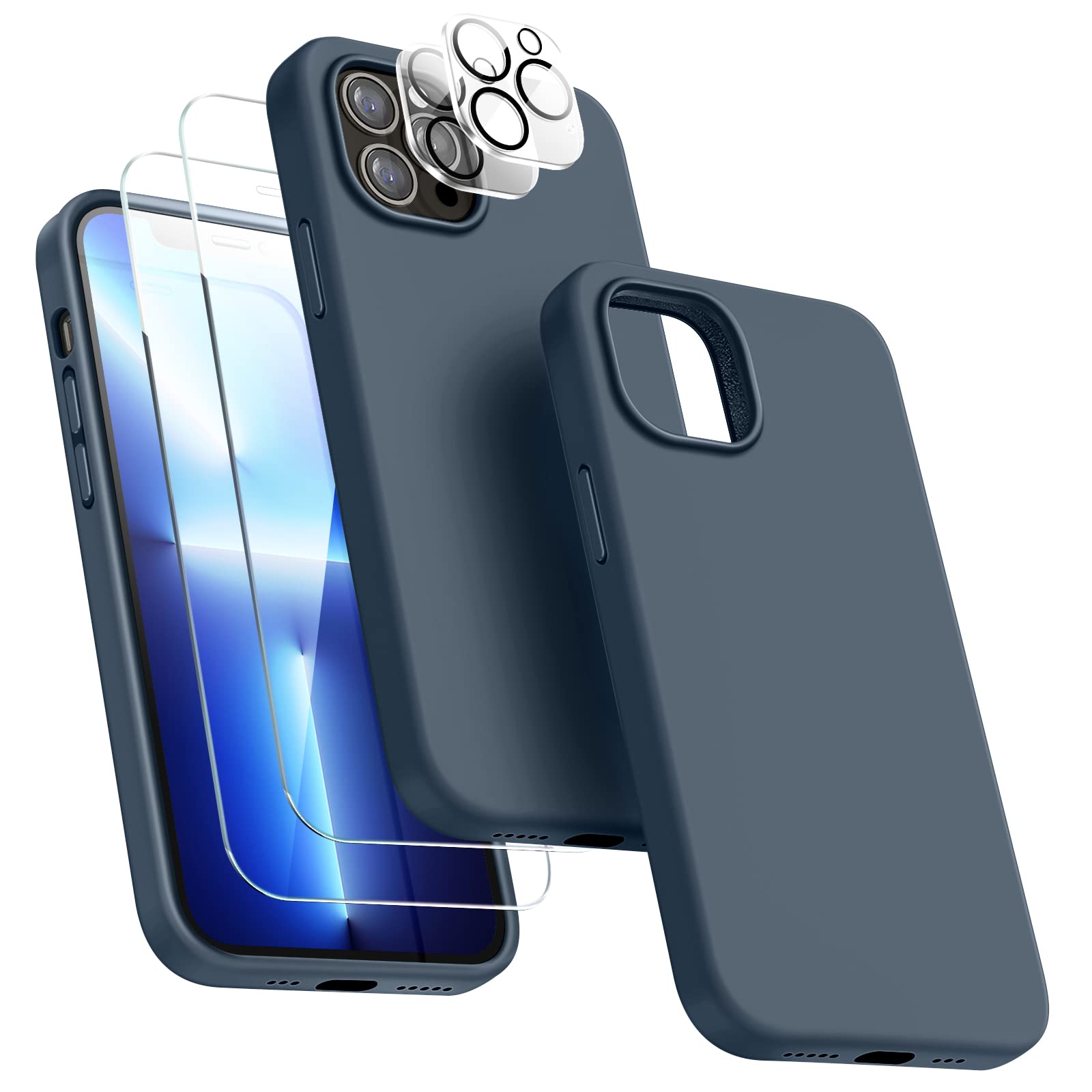 Dssairo [5 in 1 for iPhone 13 Pro Case, with 2 Pack
